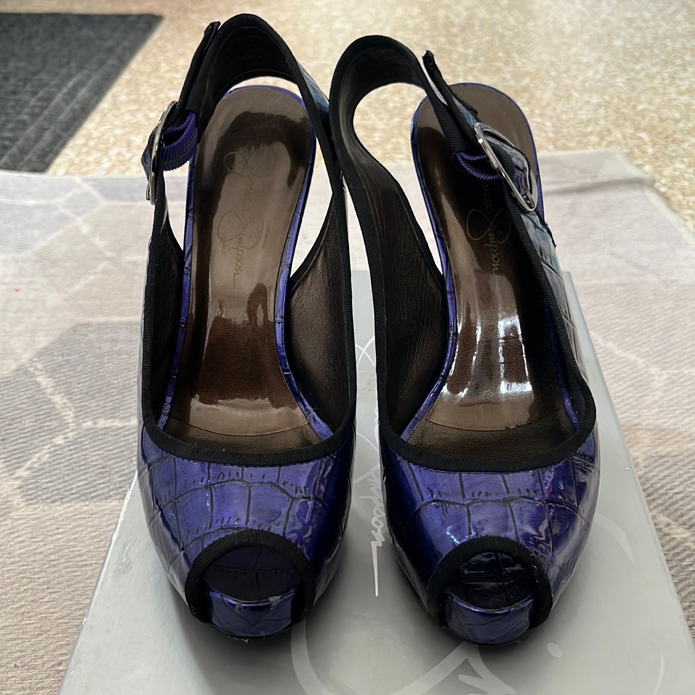 Jessica Simpson Purple Peep Toe Heels